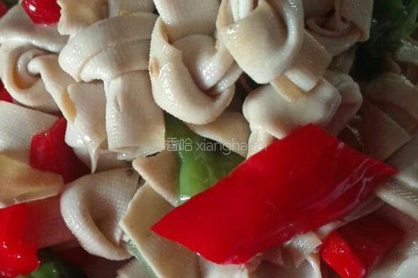 彩椒炒豆腐皮结的做法图解7
