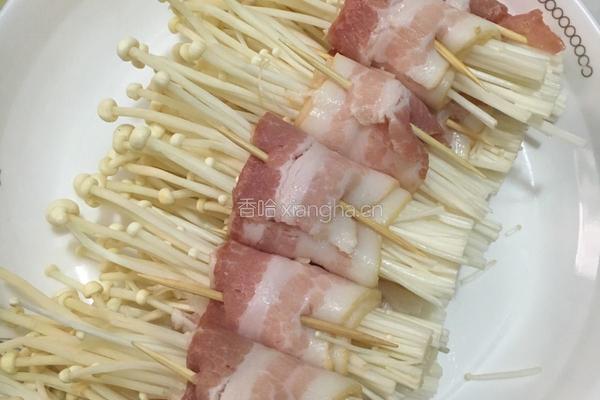 香煎培根金针菇卷的做法图解4