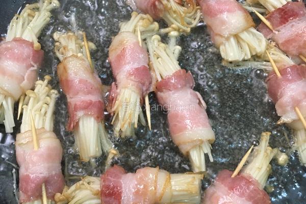 香煎培根金针菇卷的做法图解6