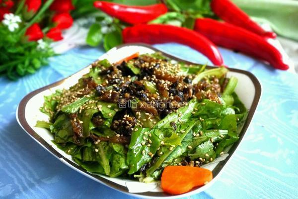 豆豉鲮鱼拌油麦菜的做法图解9