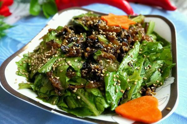 豆豉鲮鱼拌油麦菜的做法图解10