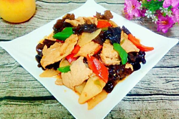 山药木耳炒肉的做法图解10