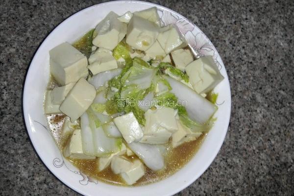 白菜炒豆腐的做法图解6