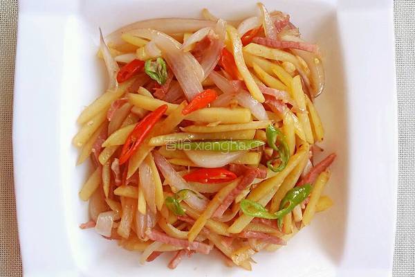土豆洋葱炒腊肉的做法图解9