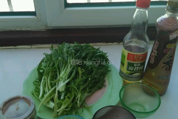 蒜汁麻酱拌苦菊的做法图解1