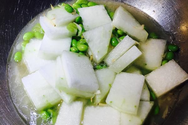 虾皮毛豆烧冬瓜的做法图解6