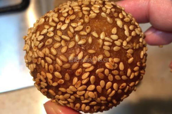 红豆沙煎堆,广东美食的做法图解11
