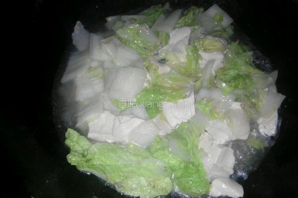 白菜炖豆腐的做法图解3