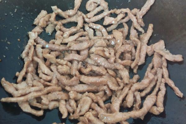 扁豆炒肉丝的做法图解3