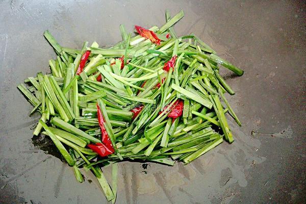 韭菜炒豆腐皮的做法图解4