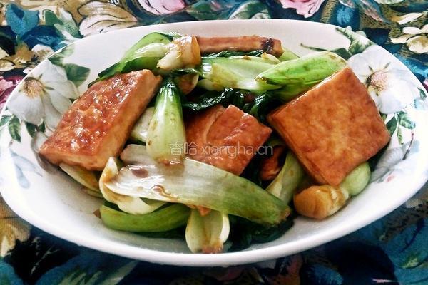 小白菜炒豆腐的做法图解5