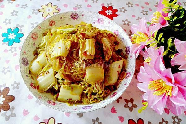 酸辣白菜粉丝的做法图解8
