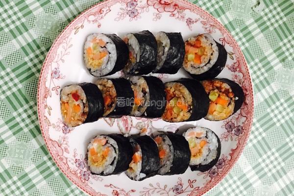 辣味火腿肉松寿司的做法图解9
