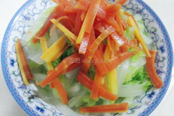炝拌水煮白菜的做法图解3