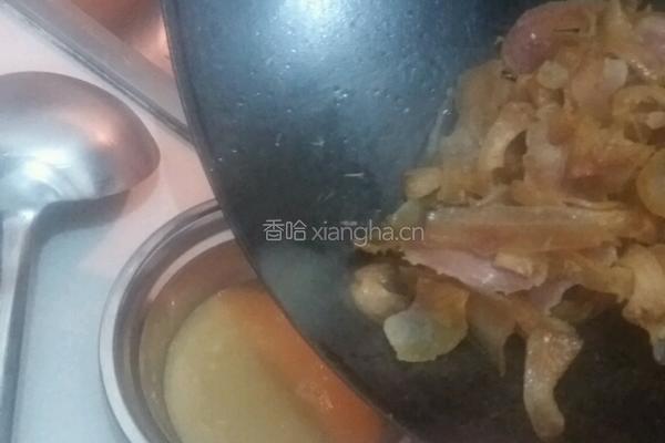 花菜炒腊肉的做法图解8