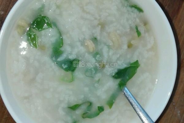 虾米青菜粥的做法图解7