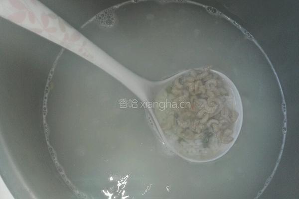 虾米青菜粥的做法图解4
