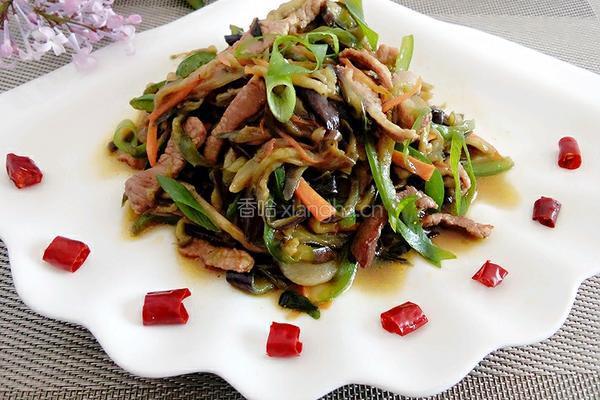 茄子炒肉丝的做法图解13