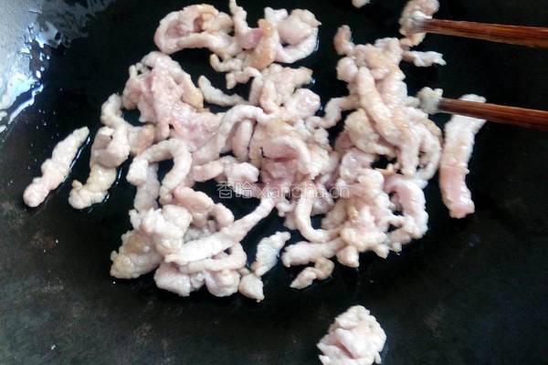 肉丝炒蒜苔的做法图解5