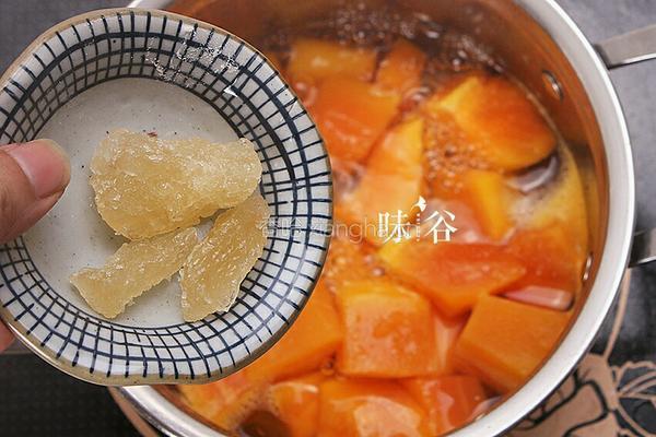 木瓜炖牛奶的做法图解4