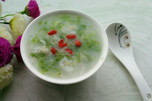虾米青菜粥的做法图解11