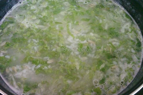 虾米青菜粥的做法图解8