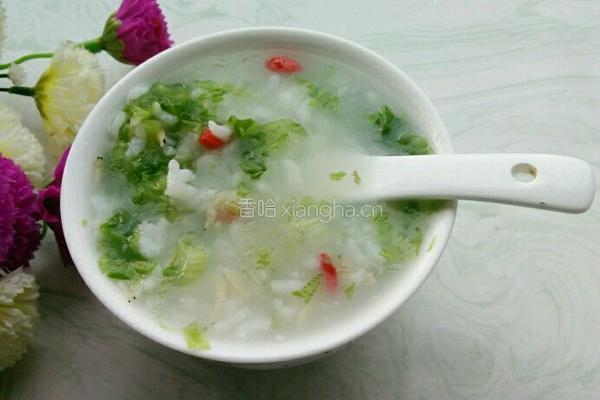 虾米青菜粥的做法图解10
