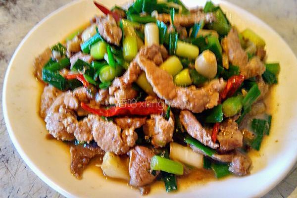 蒜苗炒肉的做法图解7