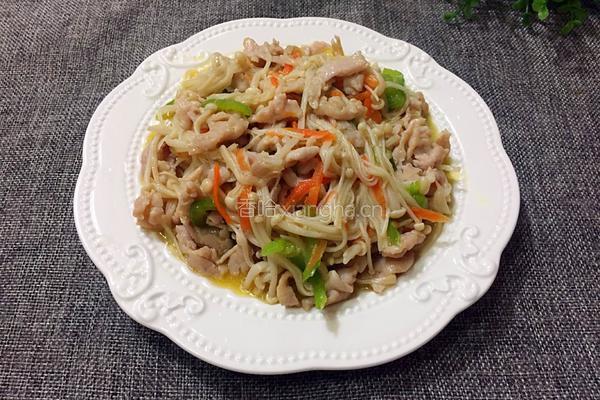 金针菇炒肉丝的做法图解8