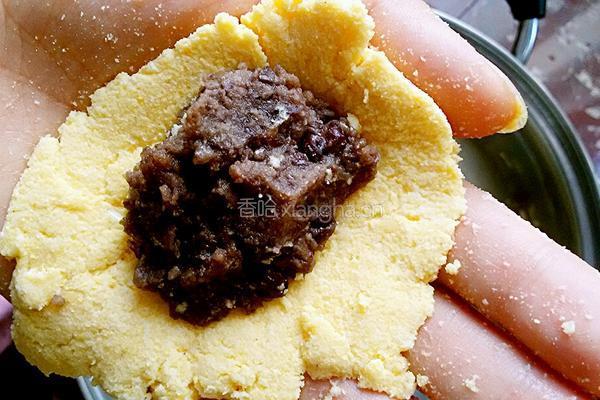 豆渣红豆沙窝窝头的做法图解6