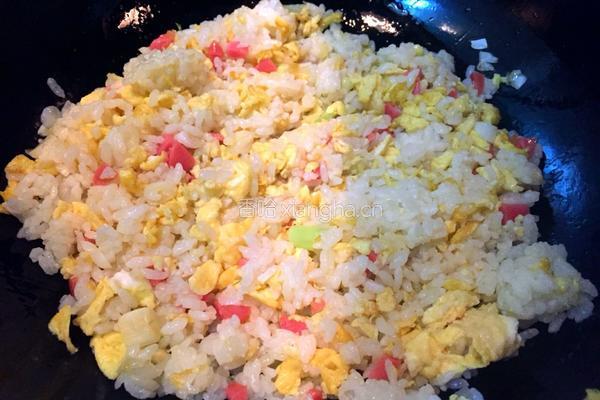 火腿蛋炒饭的做法图解5
