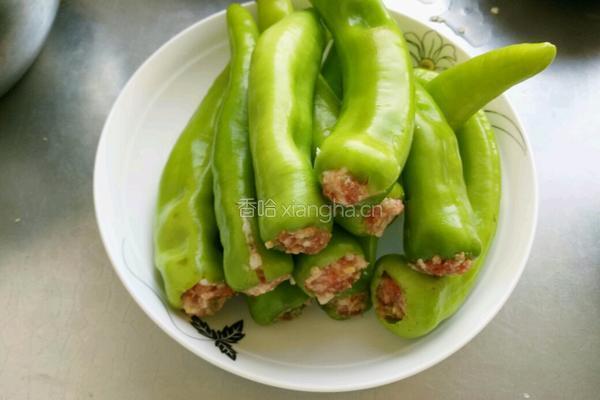 虎皮酿肉尖椒的做法图解6