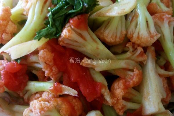 番茄炒菜花的做法图解4