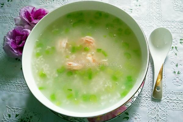 鲜虾芹菜粥的做法图解6