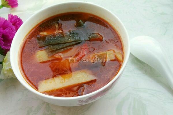 土豆番茄海带汤的做法图解10