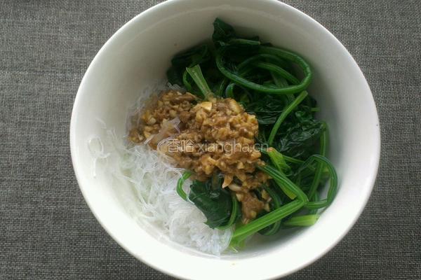凉拌粉丝菠菜的做法图解4