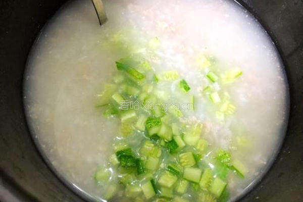 黄瓜肉末粥的做法图解8