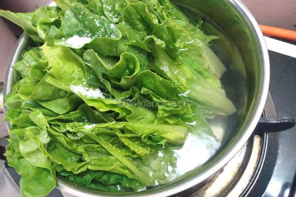 白灼油麦菜的做法图解4
