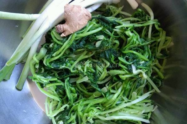苔菜包子的做法图解2