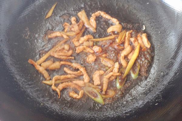 香菇肉片炒油菜的做法图解5