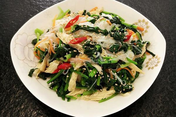 菠菜粉丝拌腐竹的做法图解6
