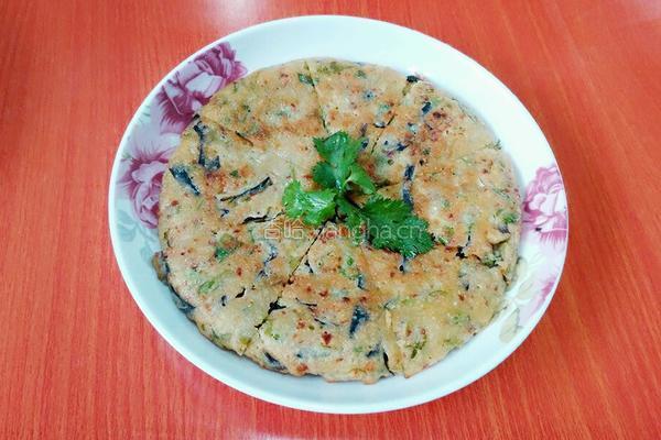 木耳菜煎饼的做法图解7