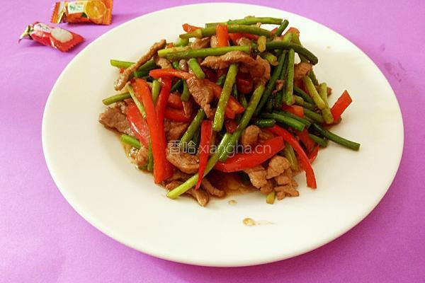 肉丝炒蒜苔的做法图解7