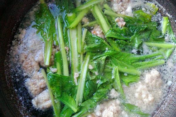 小白菜汆丸子的做法图解13