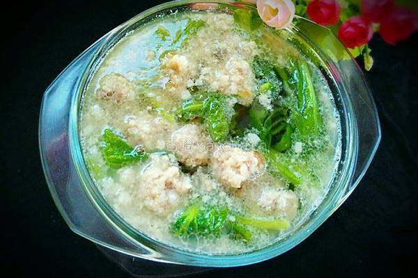 小白菜汆丸子的做法图解15