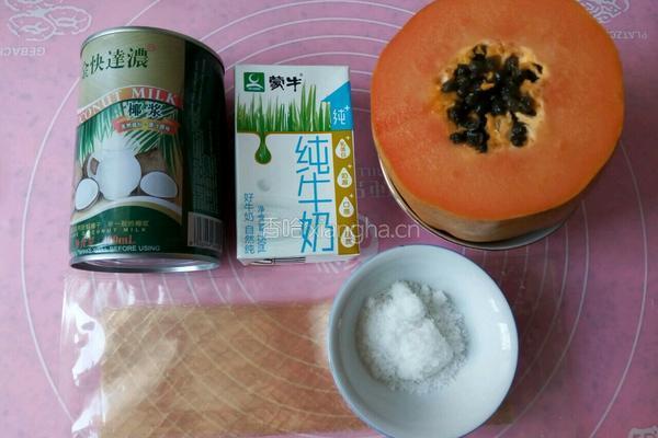 木瓜牛奶冻的做法图解1