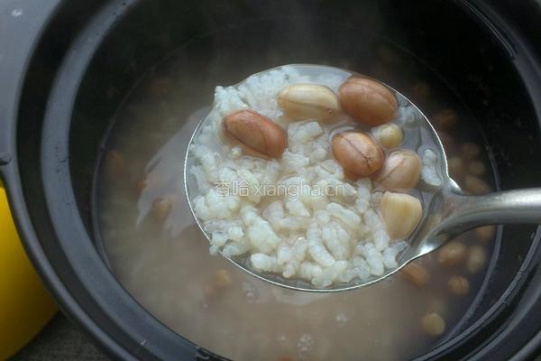 花生青菜粥的做法图解4