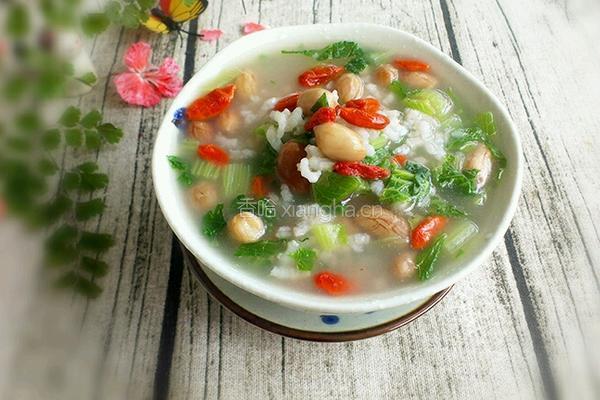 花生青菜粥的做法图解7