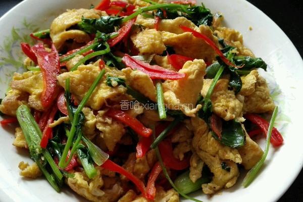香菜炒鹅蛋的做法图解6
