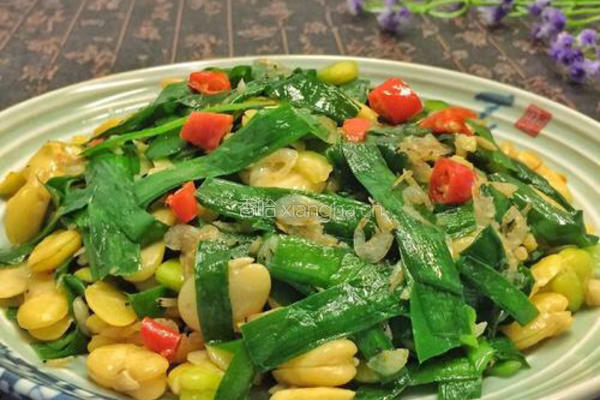 韭菜虾米炒蚕豆的做法图解9